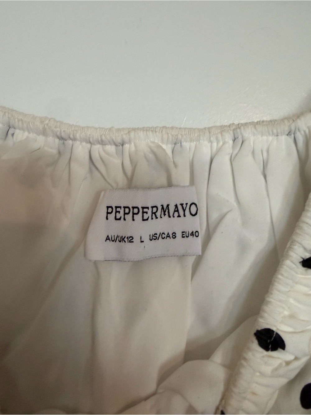 Peppermayo White Polka Dot Mini Dress with Red Tie - Picture 2 of 3